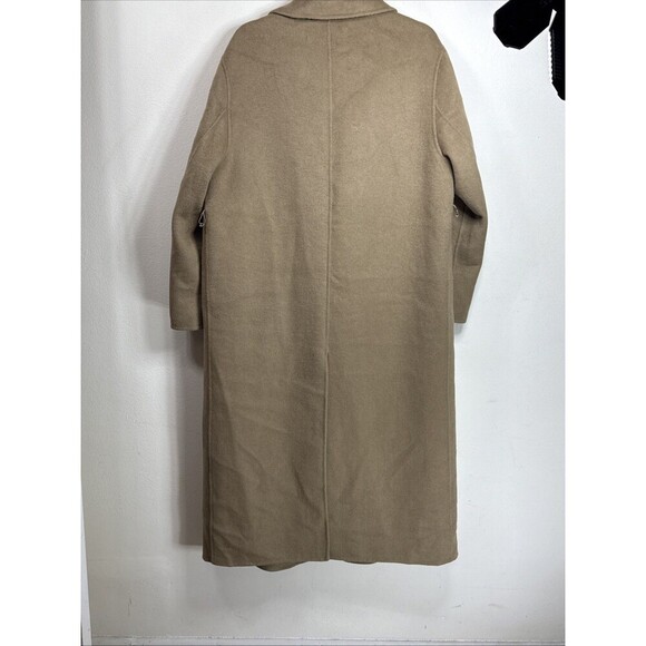 (T6) NWT! Zara WRAP Pea COAT Womens Size S, Brown Wool Blend No Bel - Picture 2 of 15